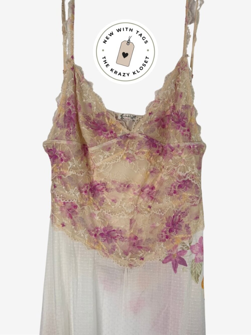 Free People Spring Soiree Midi Lace Trim Slip Floral Spring Combo XS NWT - Picture 3 of 14